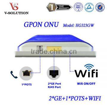 Highest Speed Wifi Router with 2GE 1POTS Wireless FTTH GPON ONT ONU Fully Compatible with Huawei Fiberhome OLT