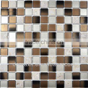 wall decoration material stone mixed glass mosaic tile