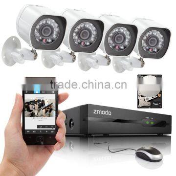 Zmodo Smart 4 ch NVR sPOE kits cctv kits & home automation smart home kit 720P
