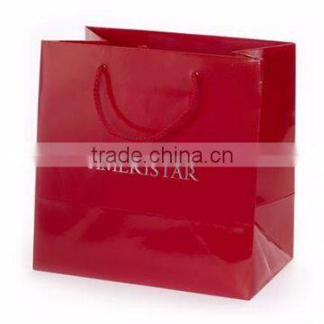 Custom red beautiful durable hand kraft paper mini gift bags wholesale