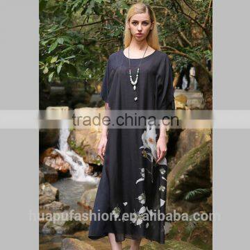 HP690078 Dongguan Humen Wholesale Sublimation Printed Maxi Dress