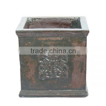 Vietnam Square Rustic Garden Planter Atlantic Ceramic pots wholesale Cheap