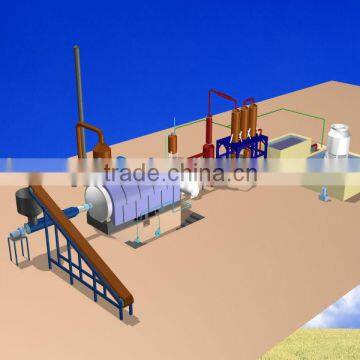 2014 latest waste tire recycling machine pyrolysis plant with 8-10 ton capacity