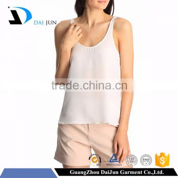 Daijun OEM high quality white chiffon sexy blank women wholesale running singlet