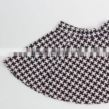 F5S43015 European Style Women Houndstooth Printed Flippy Skirts photo-6