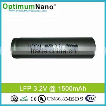 18650 3.2V1500mAh Li-ion Rechargeable Batteries lifepo4