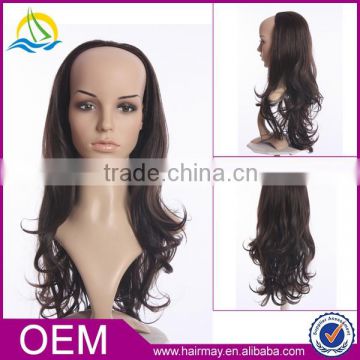 Factory wholesale provide women long synthetic curly u part wig blonde african american wigs