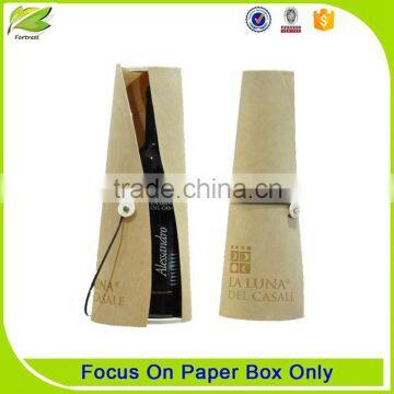 Fancy paper custom logo round tube wine gift box