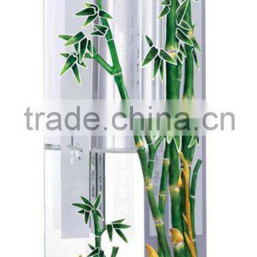 RORO Promotion bamboo enamel crystal glass and metal pewter decorative vase flower receptacle table decoration