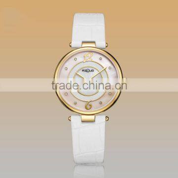 Waterproof Genuine Leather Band Luxury Diamond Fashion Quartz Lady's Watch