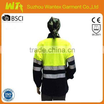 EN20471/343 Fluo-yellow/orange Winter Waterproof Winter Men 7 in 1 Bomber Jacket Park With Reflector