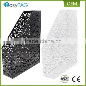 Wholesale Embossing 1 Compartment Wrought Iron Office Desk File Magazine Rack photo-2