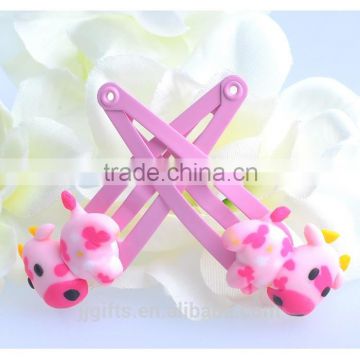 Cow style polymer hair accessories hair clips for kids