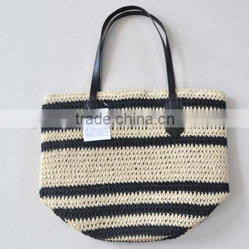 Latest Design Girl Handbags Rattan Woven Beach Tote Bag