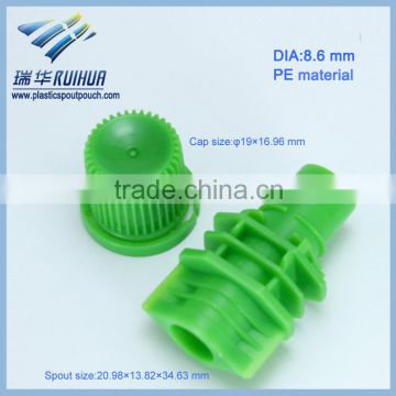 Food grade plastic beverage closure for stand bag