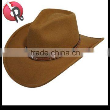 WATERPROOF COWBOY Cattleman HAT Black Wool Felt- L -Size 7 1/4 - 7 3/8 or 58 - 59 cm