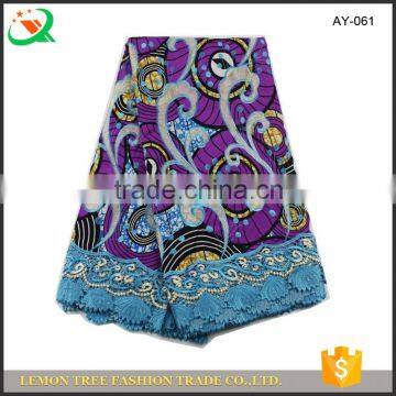 High Quality Hollandaise Wax Lace Fabric African Embroidered Wax Lace Fabric