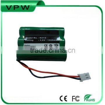 Customized AA Ni-MH 3.6V 1500mAh Cordless Phone battery