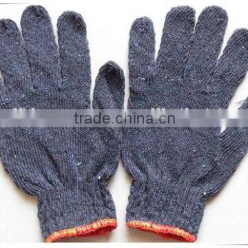 white grey color 7gauge knitting gloves 100% cotton gloves