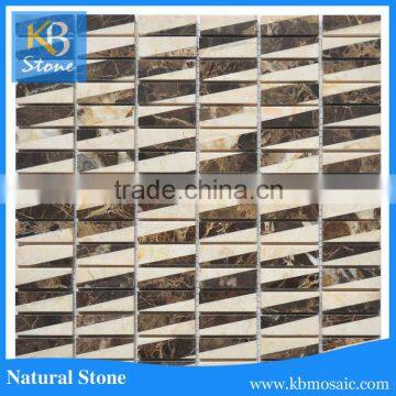 China factory modern mosaic floor designs emperador dark marble mosaic tiles