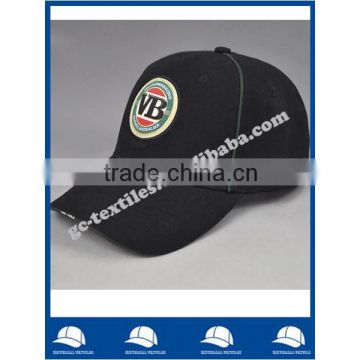 wholesale black six panel woven patch logo bulk baseball caps