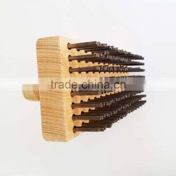 Steel wire wooden block clean brush