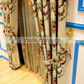 Luxury Embroidery Finished Fabric Curtain /Gold Drapes and Valances photo-3