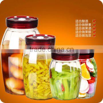 Food storage 1.2L 1.8L 2.4L liter sealed pickle big glass mason jar with screw lid