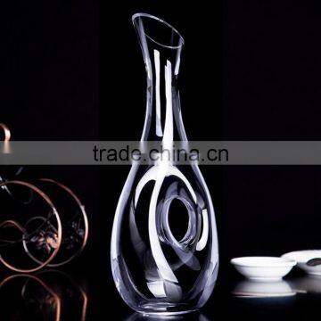 Haonai wholesale 1200ml hand made lead free crystal wine glass decanter