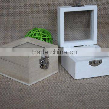 Small Handmade Wooden Keepsake Box With Clear Lid photo-4