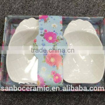 Ceramic white porcelain small dishes fruit shape /serving dishes wholesale cheap price