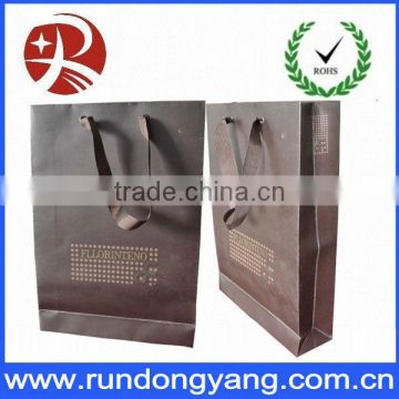 Promotional full printing cheap brown paper bags with handles