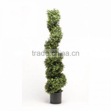 6ft Artificial Green Boxwood Spiral Potted Topiary Trees