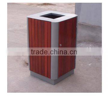 Arlau Outdoor Wpc Park Garbage Can Wood photo-3