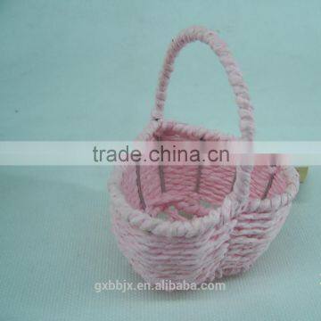 Handmade woven heart-shaped storage basket