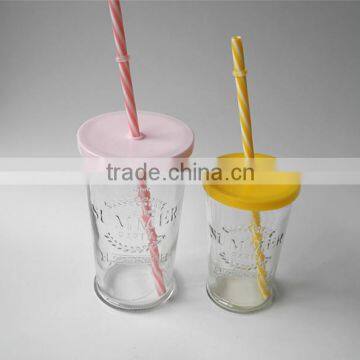 taper drink use milk glass cup for ejuice with lid and tube