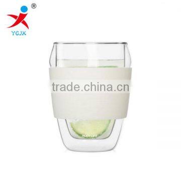 Brocilicate double wall glass cup without handle