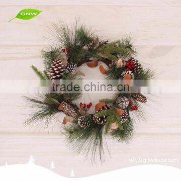 GNW CHWR-1605008 Hot Sale Cheap Party Decoration PVC Natural Pinecone Christmas Wreath on sale