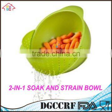 NBRSC 2 in 1 Soak and Strain Washing Bowl Colander for Fruit Vegetables Salads DRAINER MIXING BOWL photo-2