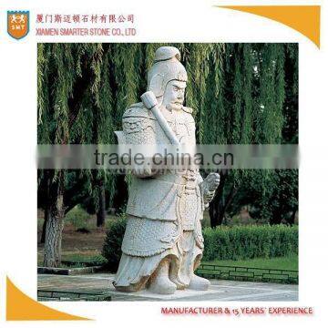 Chinese general figure stone carving statue for outdoor