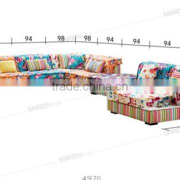 OZ224 New Design Luxury Multi Color Velvet Fabric Living Room Sectional Home Furniture Soft Fabric Sofa photo-5