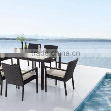 ALUMINIUM RATTAN GARDEN OUTDOOR FURNITURE TABLE CHAIR SET