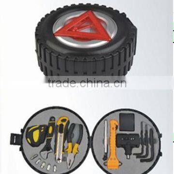 16 Pcs Tire Shape Tool Box ,tire Multi Tool Kit The Best Selling Products Tire Shape Auto Tool Kit With Emergency Triangle photo-2