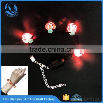 Halloween cheap pumpkin beads lighting led bracelet