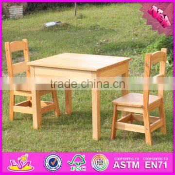 2016 New Design Natural Solid Wooden Children Table and Chairs W08G172 photo-3