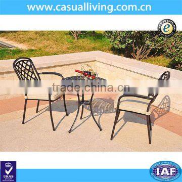 Garden Cast Aluminum Black 3 Piece Outdoor Bistro Set