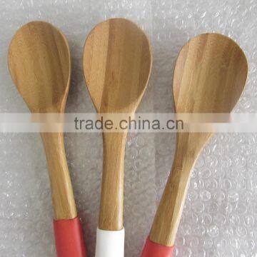 High Quality Cheap Bamboo Spoon With Silicone Handle photo-1
