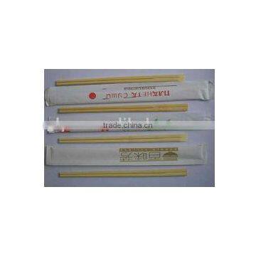 Nature bamboo chopstick with paper wrapped