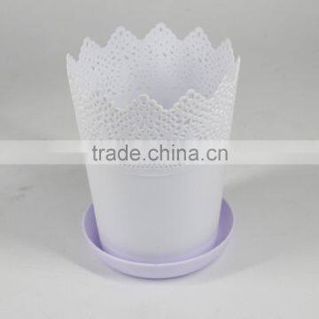 Round Plastic Hollow Carved Flower Pot photo-6