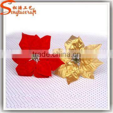 Wholesale Artificial Poinsettia Flowers Christmas Poinsettia Ornaments photo-4